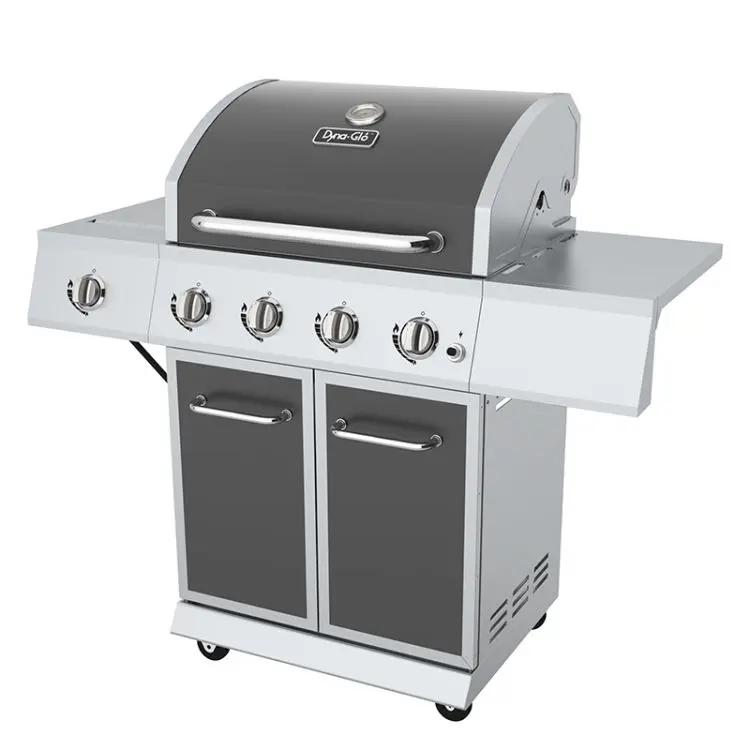 Dyna-Glo DGE Series 4 Burner LP Gas Grill - Stainless / Gunmetal / Bronze