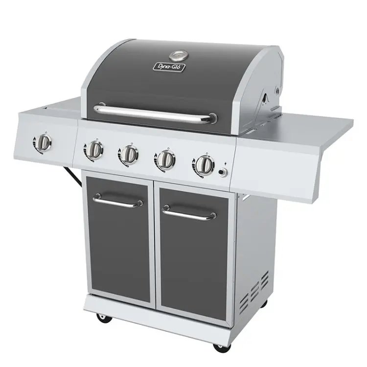 Dyna-Glo DGE Series 4 Burner LP Gas Grill - Stainless / Gunmetal / Bronze
