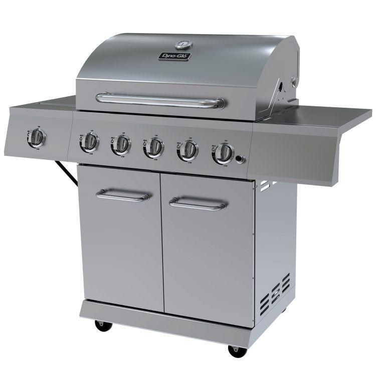 Dyna-Glo DGE Series 5 Burner LP Gas Grill - Stainless / Gunmetal / Bronze