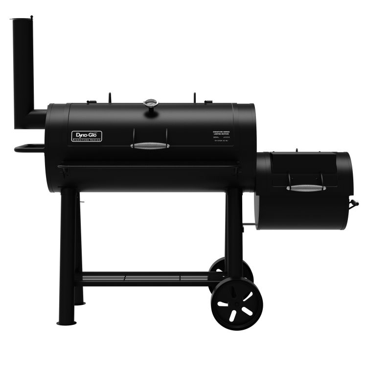 Dyna-Glo Signature Series Barrel Charcoal Grill and Offset Smoker - DGSS962CBO-D