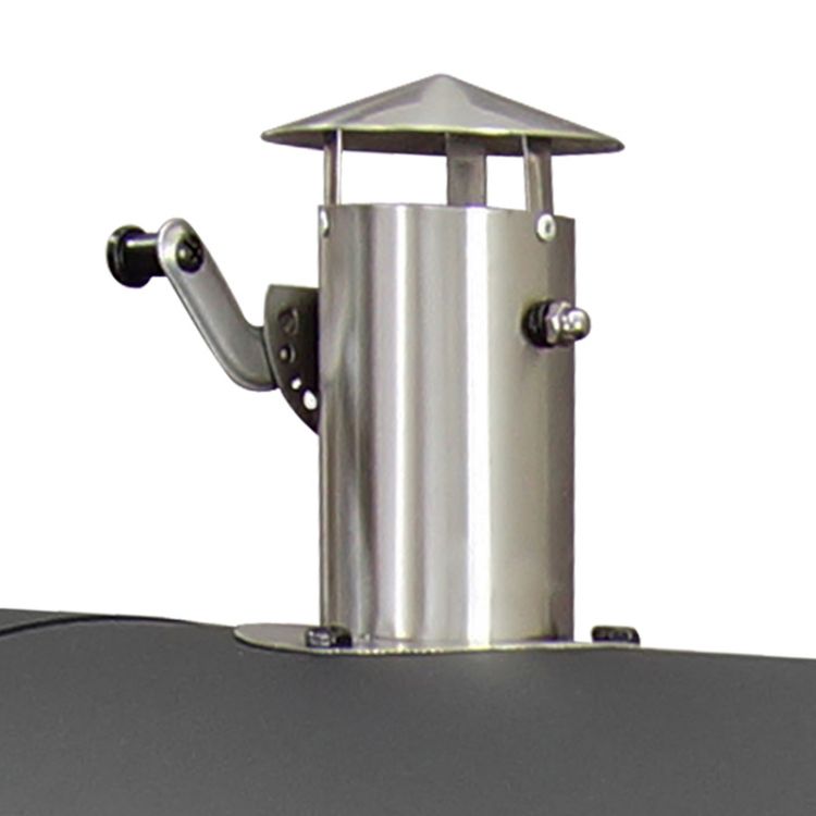 Stainless steel smoke stack - Dyna-Glo X-Large Heavy-Duty Charcoal Grill - Black Powder Coat DGN576DNC-D